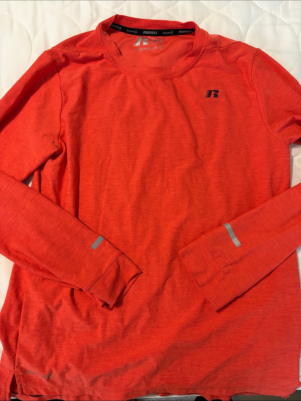 Russell Athletic Red-Orange Long Sleeve Performance Shirt